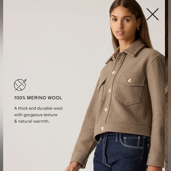 🐱Quince 100% Merino wool cropped shirt jacket - Picture 9 of 12